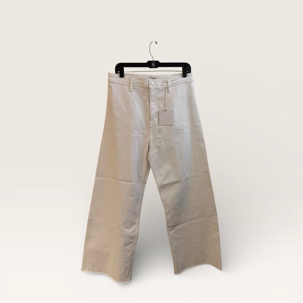 Pistola Penny High Waist High Rise Wide Leg Cropped Jeans Coastal Size 32 - Picture 2 of 3